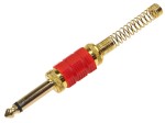 Wtyk Jack 6,3mm mono, złoty - czerwony
