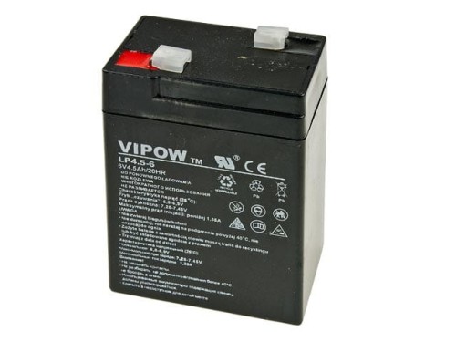 Akumulator żelowy 6V 4,5Ah Vipow LP4.5-6