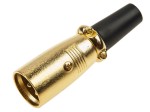 Wtyk mikrofonowy męski XLR, metal GOLD