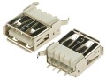Gniazdo USB A, pionowe, THT