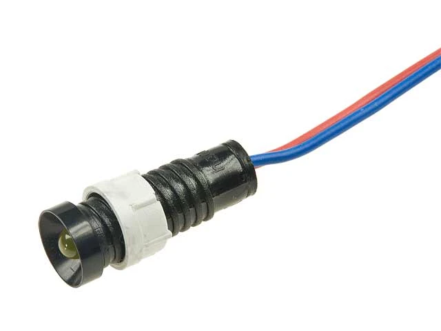 Kontrolka LED 12...24V 5mm żółta, wklęsła, z przewodem