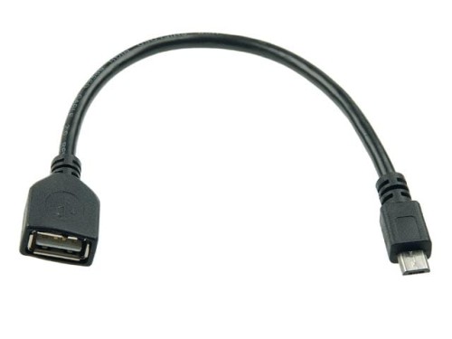 Adapter gniazdo USB A na wtyk mikro USB, przewód 20cm