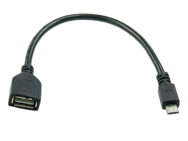 Adapter gniazdo USB A na wtyk mikro USB, przewód 20cm