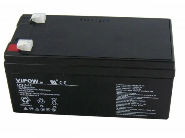 Akumulator żelowy 12V 3,3Ah Vipow LP3.3-12