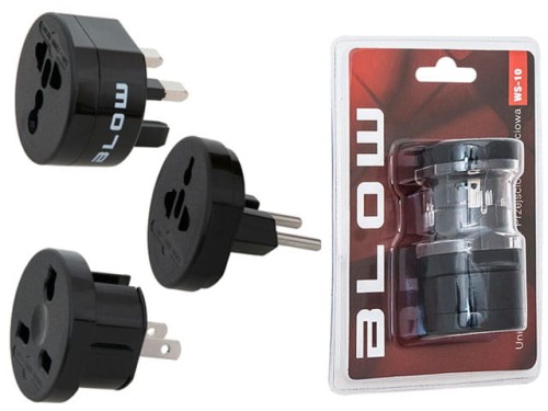 Adapter wtyczki sieciowej uniwersalny, 3 częściowy