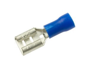 Konektor żeński izolowany 6,3mm niebieski