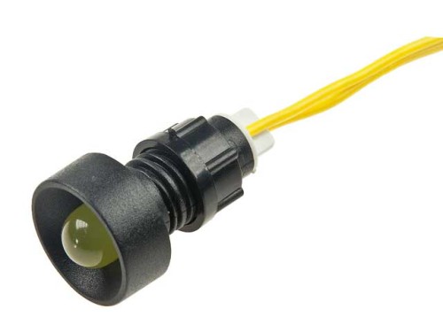 Kontrolka LED 230V 10mm żółta, wklęsła, z przewodem