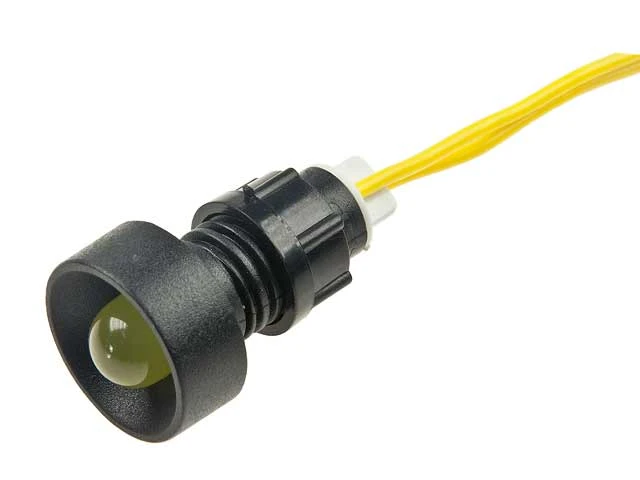 Kontrolka LED 230V 10mm żółta, wklęsła, z przewodem
