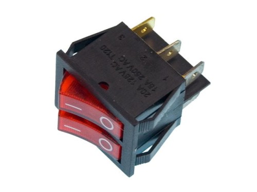 Przełącznik klawiszowy MK321 2 pozycyjny podwójny podświetlany 220V czerwony