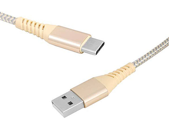 Kabel USB wtyk A - wtyk C, 1m kolor złoty, wersja USB 2.0