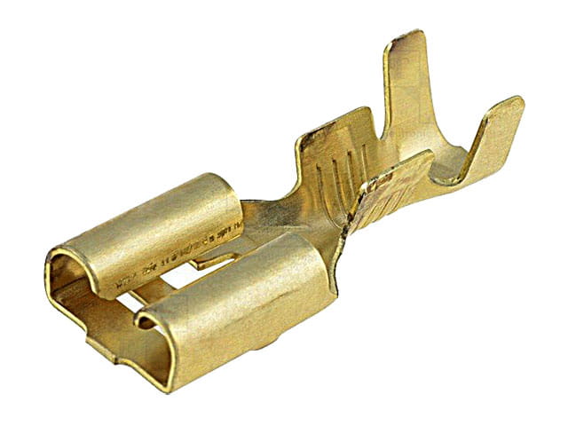 Konektor żeński nieizolowany 6,3mm z zaczepem