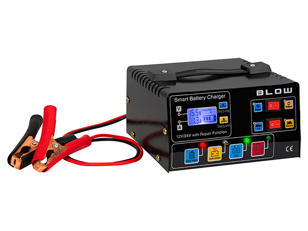 Prostownik 12V 12A / 24V 6A automatyczny ; BLOW