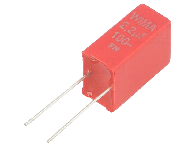 Kondensator 2,2uF 100V poliestrowy, raster 5mm; WIMA