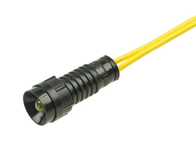 Kontrolka LED 230V 5mm żółta, wklęsła, z przewodem