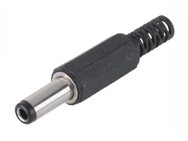 Wtyk zasilający 2,8x5,5 z odgiętką, styk 14mm