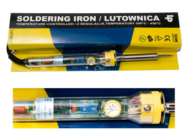 Lutownica z regulacja temperatury 200°C-450°C 50W